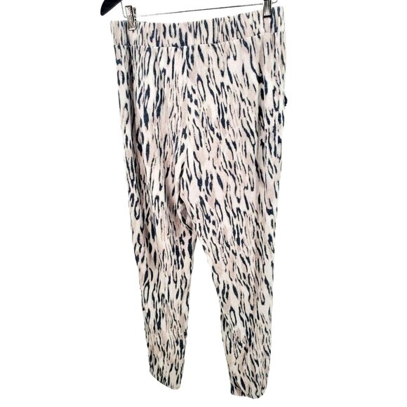 New Express Med Pants Elastic Waist High Waisted Cozy Leopard Jogger Loungewear - Picture 6 of 14